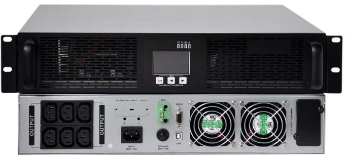 6Kva UPS em linha de alta frequência 1 tipo onda de seno pura 0 da cremalheira da fase de UPS