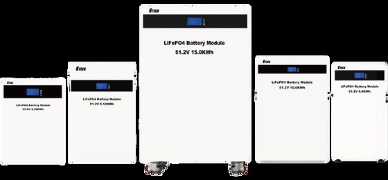 G TECH 51.2V 200Ah 10KWH Bateria LiFePO4 montada na parede com longa vida útil para armazenamento de energia solar