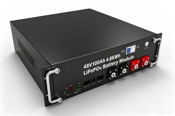LiFePO4 Bateria 48V 100Ah 4.8KWH Bateria de armazenamento de energia montada em rack para estação de energia UPS
