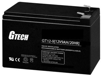 Bateria de chumbo-ácido regulada com válvula recarregável de 12 V para sistema solar 9Ah Capacidade de 20 horas até 1,75 V por célula 25 C
